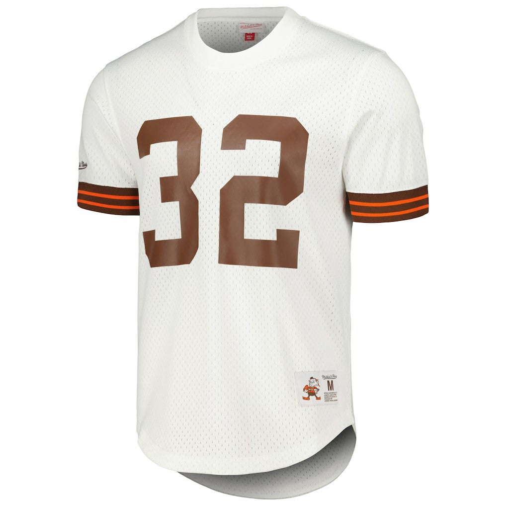 Jim Brown Cleveland Browns Retired Player Name & Number Mesh Top - White Tops