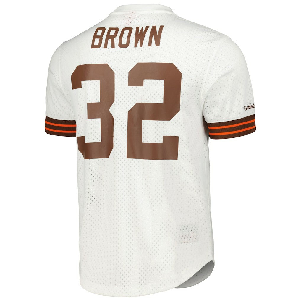 Jim Brown Cleveland Browns Retired Player Name & Number Mesh Top - White Tops