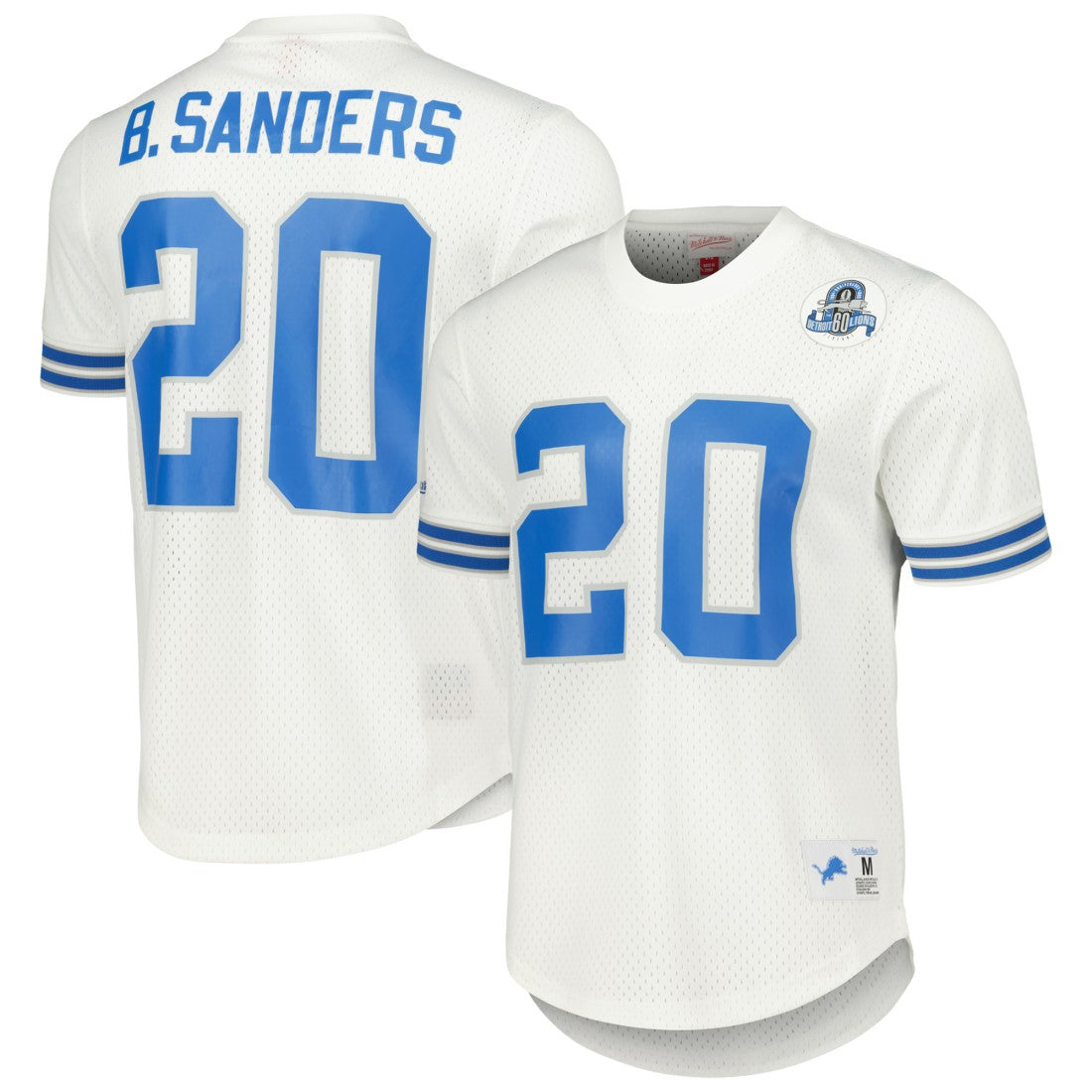 Barry Sanders Detroit Lions Retired Player Name & Number Mesh Top - White Tops