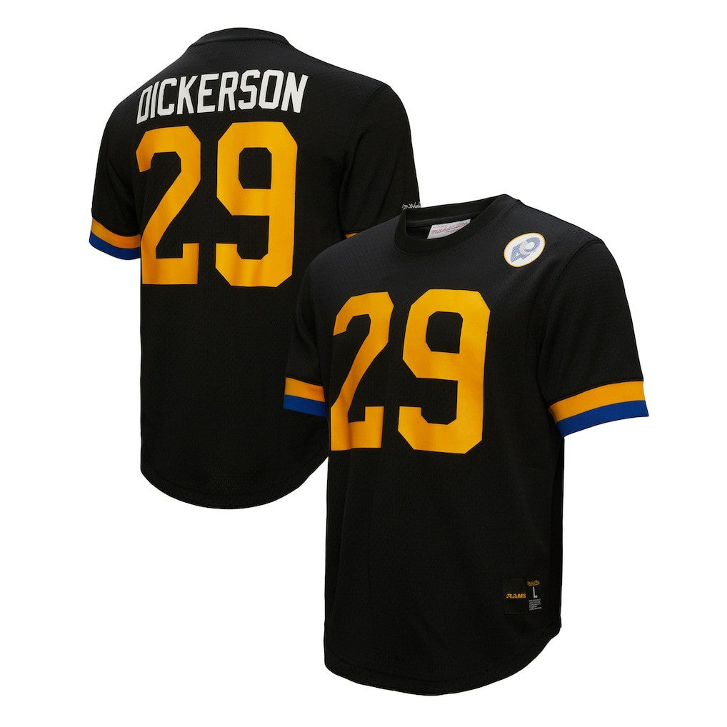 Eric Dickerson Los Angeles Rams Retired Player Name & Number Mesh Top - Black Tops
