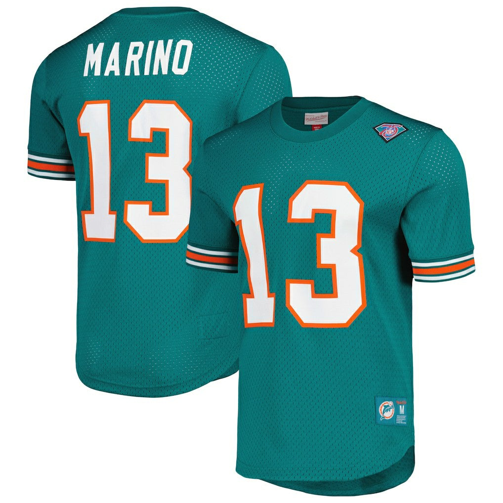Dan Marino Miami Dolphins Retired Player Name & Number Mesh Top - Aqua Tops