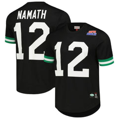 Joe Namath New York Jets Retired Player Name & Number Mesh Top - Black Tops