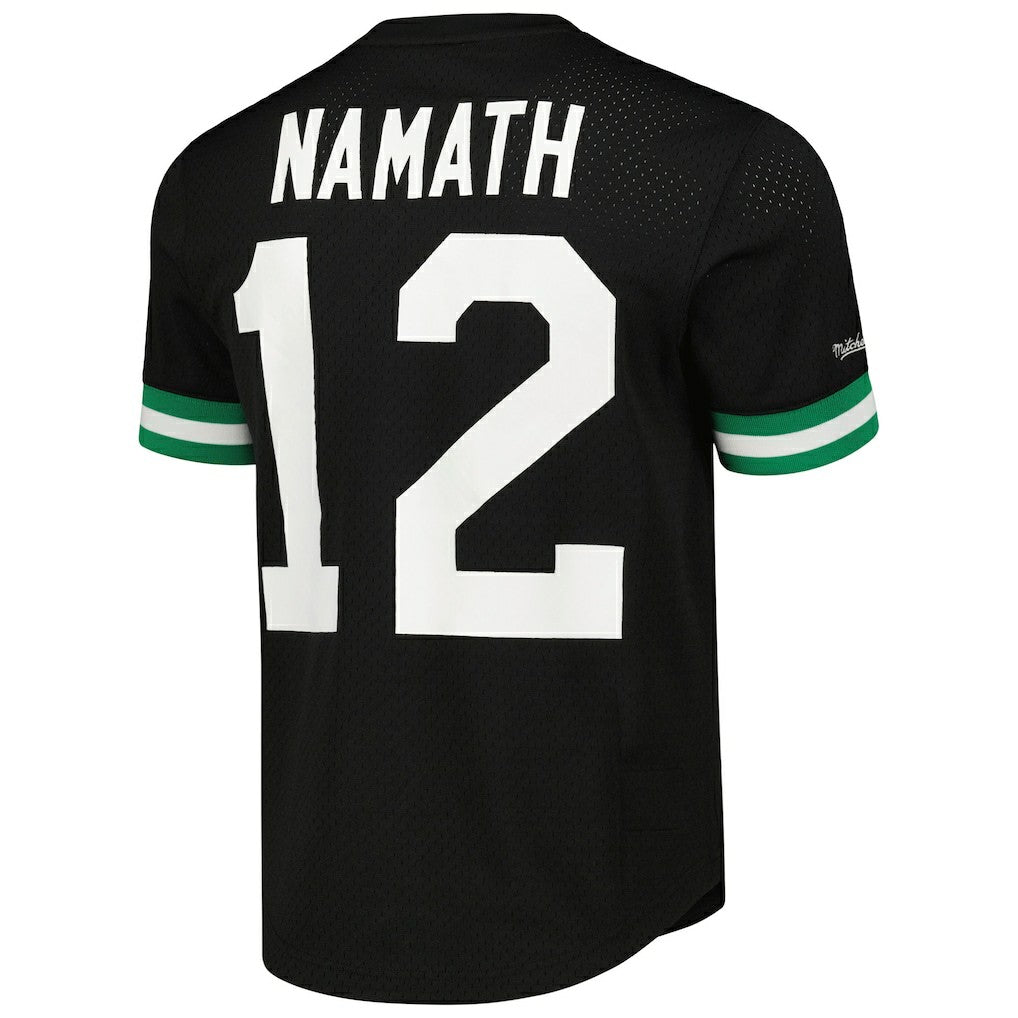Joe Namath New York Jets Retired Player Name & Number Mesh Top - Black Tops
