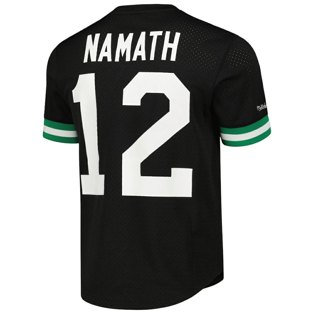 Joe Namath New York Jets Retired Player Name & Number Mesh Top - Black Tops