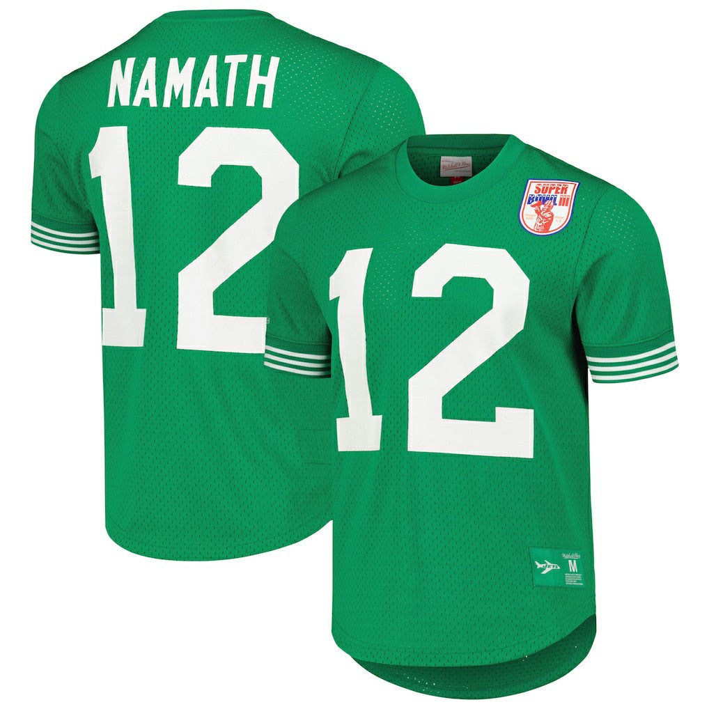 Joe Namath New York Jets Retired Player Name & Number Mesh Top - Kelly Green Tops