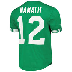 Joe Namath New York Jets Retired Player Name & Number Mesh Top - Kelly Green Tops