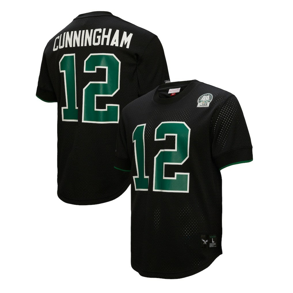 Randall Cunningham Philadelphia Eagles Retired Player Name & Number Mesh Top - Black Tops