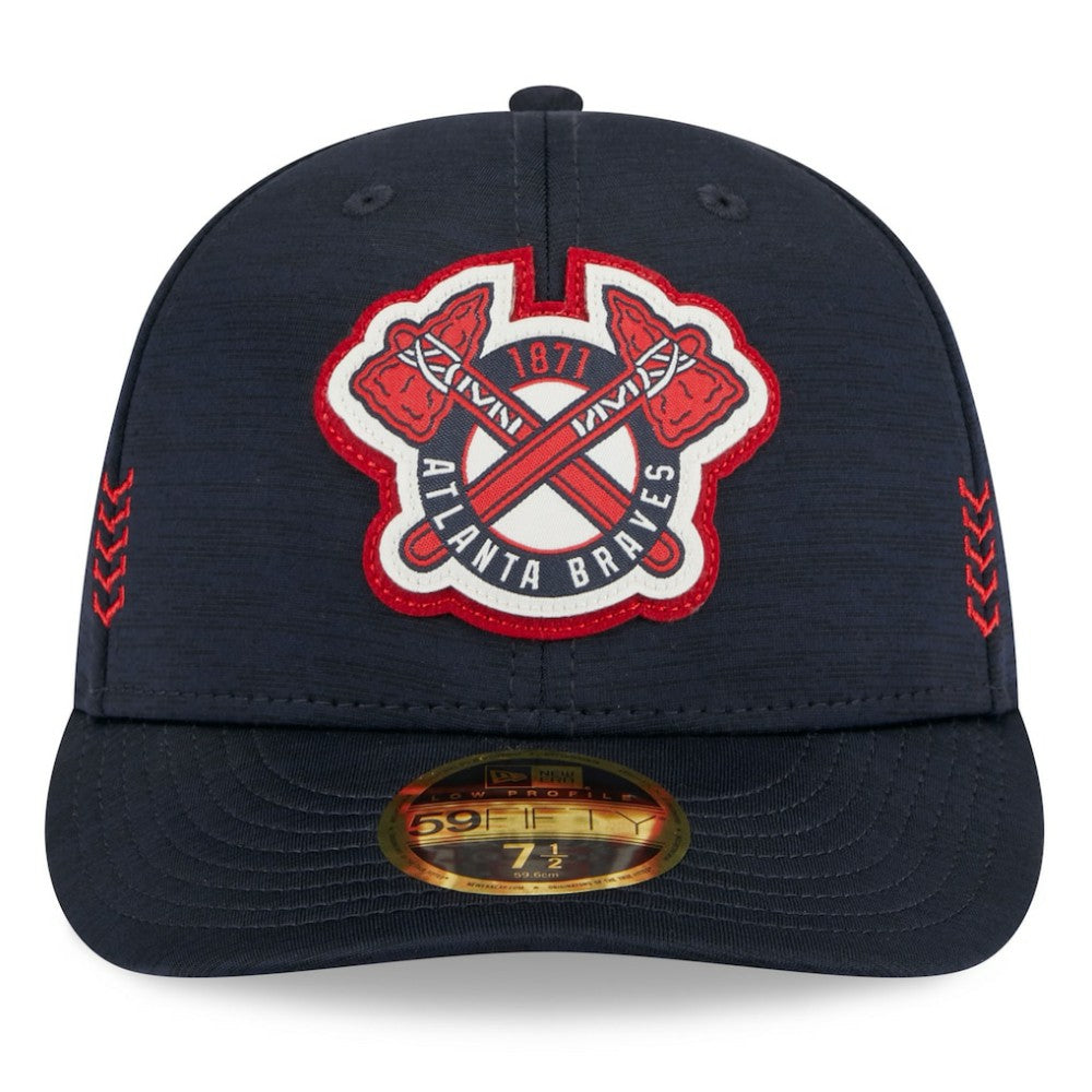 Atlanta Braves New Era 2024 Clubhouse Low Profile 59FIFTY Fitted Hat - Navy Hats