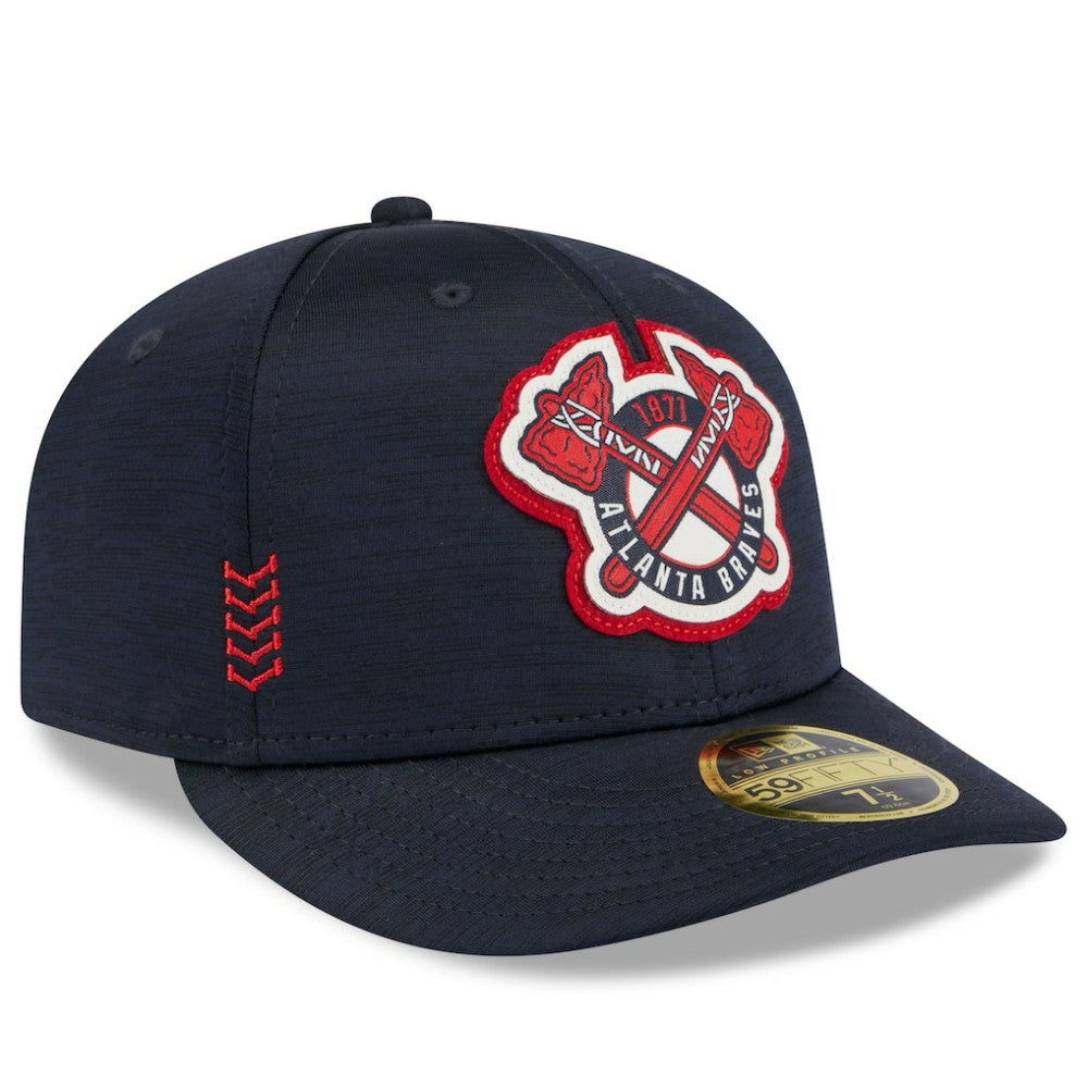 Atlanta Braves New Era 2024 Clubhouse Low Profile 59FIFTY Fitted Hat - Navy Hats