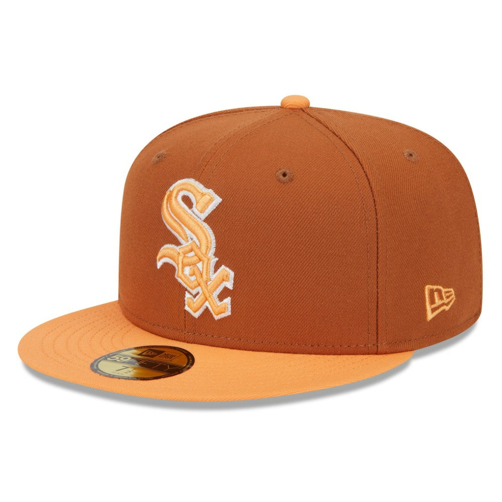 Chicago White Sox New Era Spring Color Basic Two-Tone 59FIFTY Fitted Hat - Brown/Orange Hats