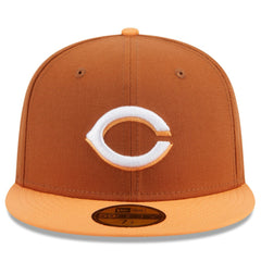Cincinnati Reds New Era Spring Color Basic Two-Tone 59FIFTY Fitted Hat - Brown/Orange Hats