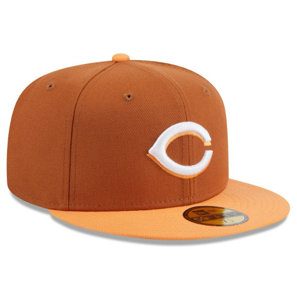 Cincinnati Reds New Era Spring Color Basic Two-Tone 59FIFTY Fitted Hat - Brown/Orange Hats