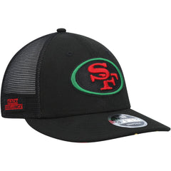 San Francisco 49ers New Era Black Excellence Collection Trucker Low Profile 9FIFTY Snapback Hat - Black Hats