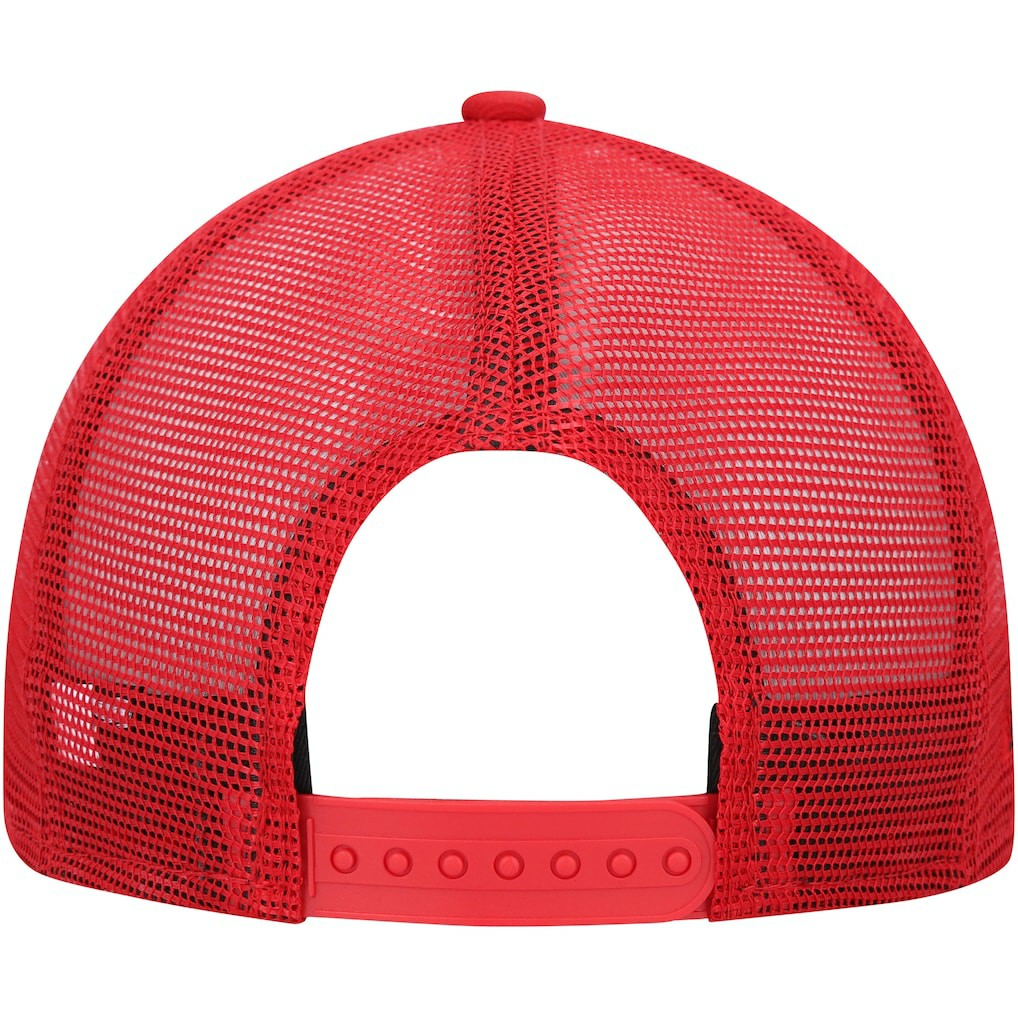 San Francisco 49ers New Era Black Excellence Collection Wordmark Trucker Low Profile 9FIFTY Snapback Hat - Scarlet Hats