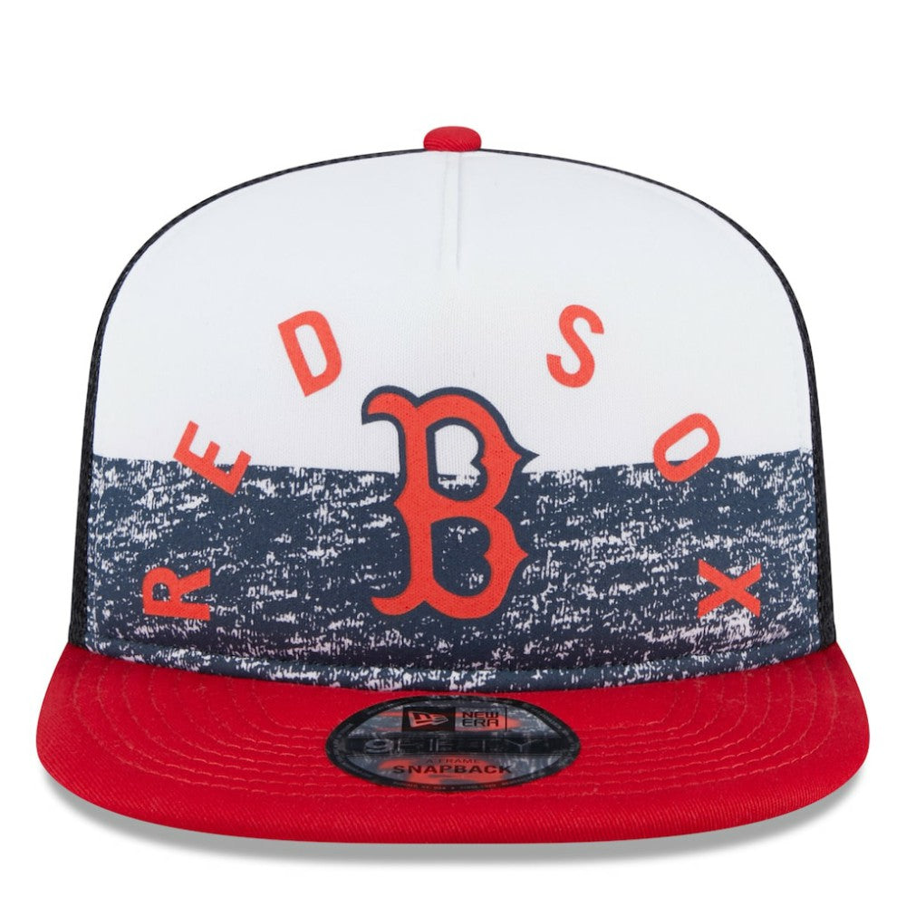 Boston Red Sox New Era Team Foam Front A-Frame Trucker 9FIFTY Snapback Hat - White/Red Hats