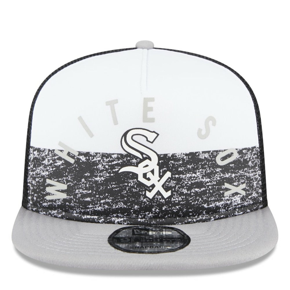 Chicago White Sox New Era Team Foam Front A-Frame Trucker 9FIFTY Snapback Hat - White/Gray Hats