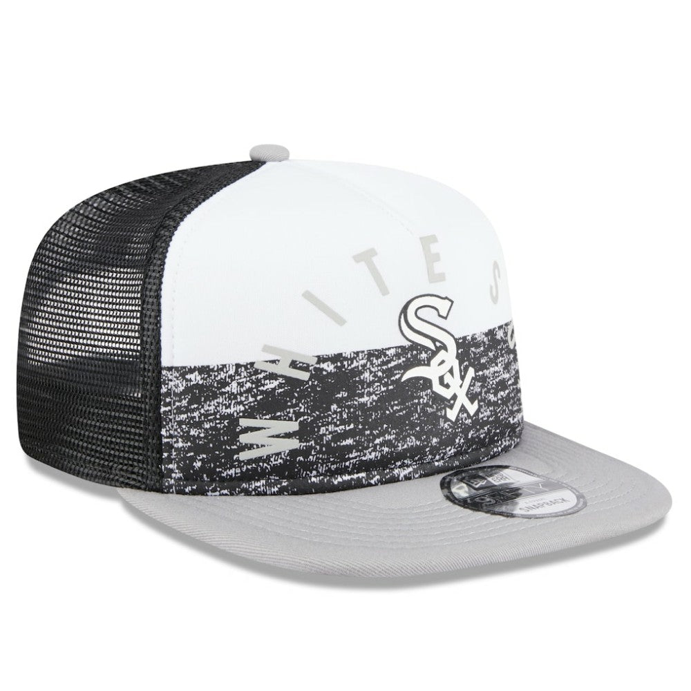 Chicago White Sox New Era Team Foam Front A-Frame Trucker 9FIFTY Snapback Hat - White/Gray Hats