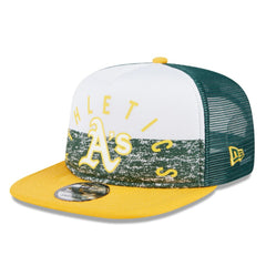 Athletics New Era Team Foam Front A-Frame Trucker 9FIFTY Snapback Hat - White/Gold Hats