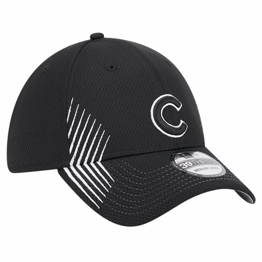 Chicago Cubs New Era Active Dash Mark 39THIRTY Flex Hat - Black Hats