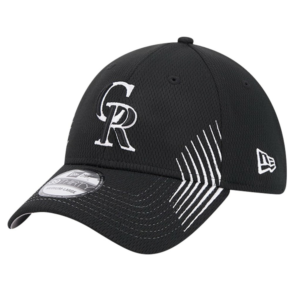 Colorado Rockies New Era Active Dash Mark 39THIRTY Flex Hat - Black Hats