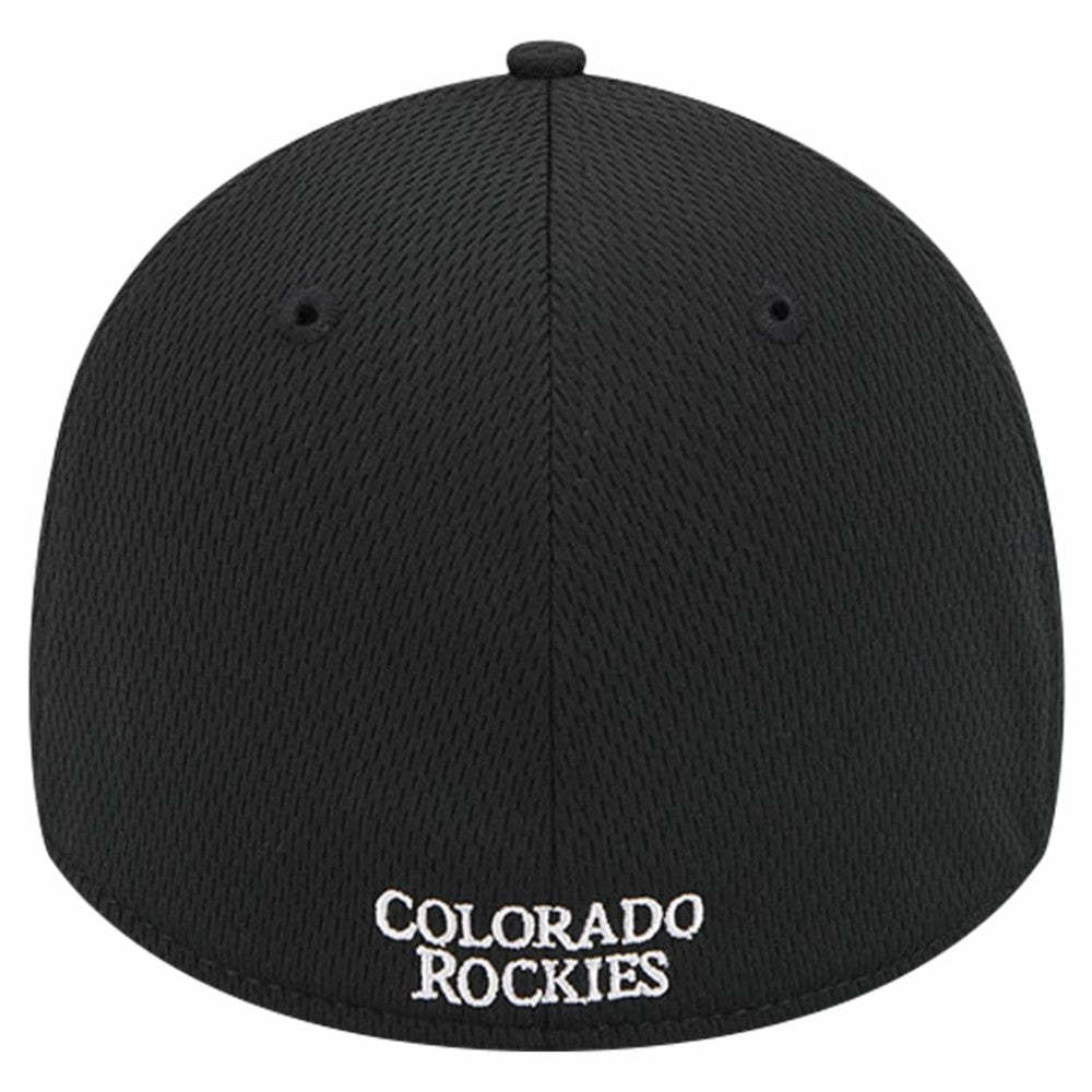 Colorado Rockies New Era Active Dash Mark 39THIRTY Flex Hat - Black Hats