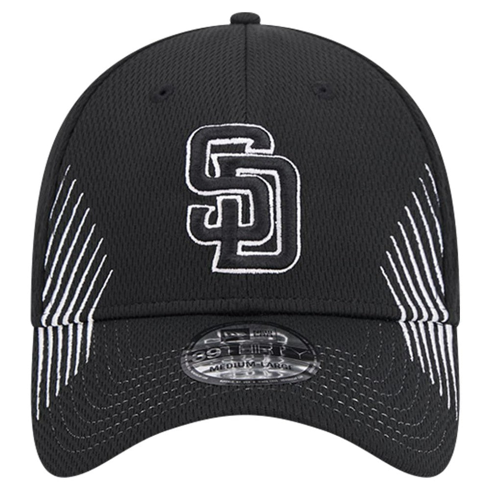 San Diego Padres New Era Active Dash Mark 39THIRTY Flex Hat - Black Hats