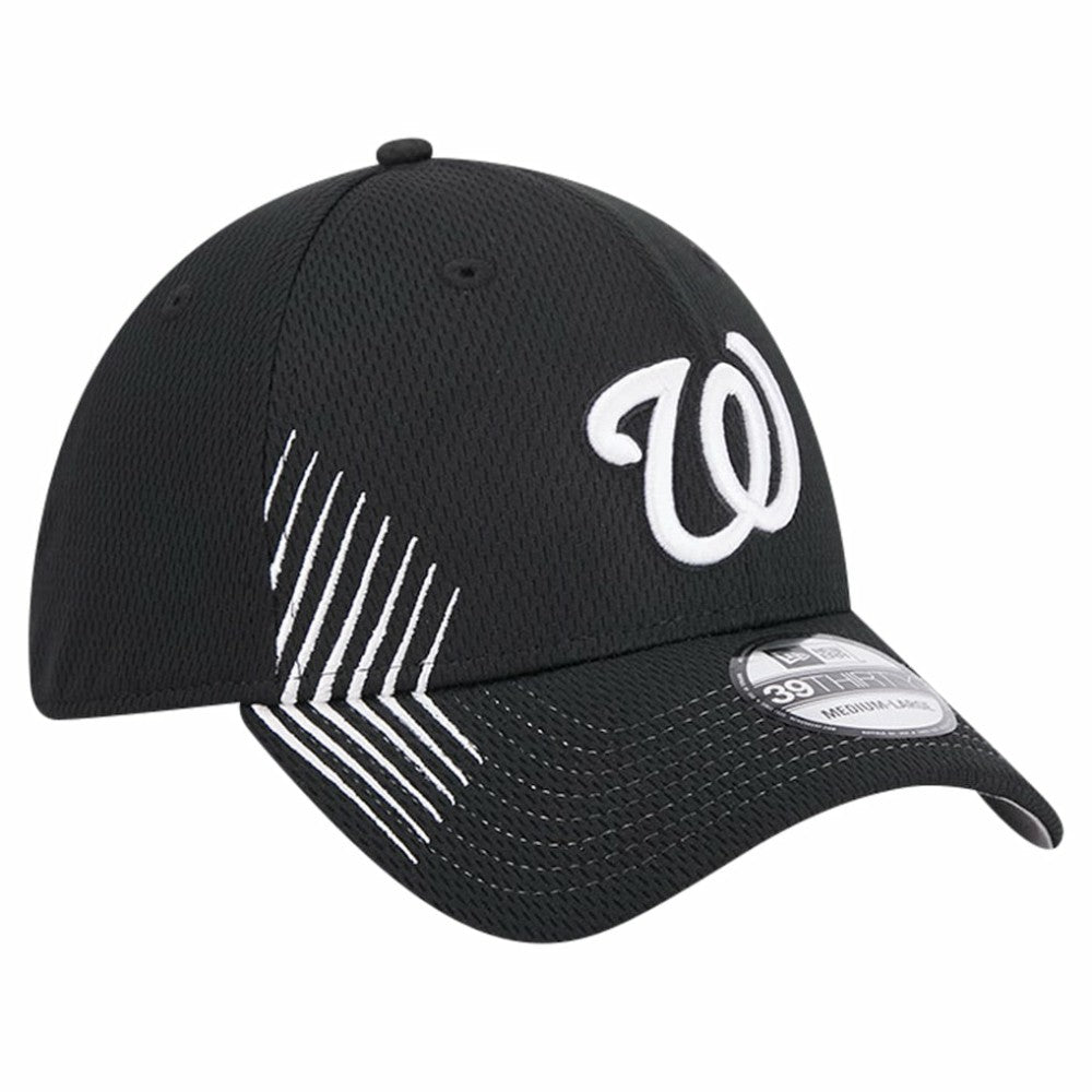 Washington Nationals New Era Active Dash Mark 39THIRTY Flex Hat - Black Hats