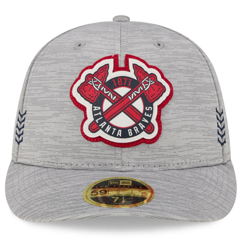 Atlanta Braves New Era 2024 Clubhouse Low Profile 59FIFTY Fitted Hat - Gray Hats
