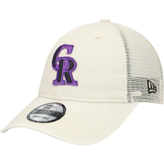 Colorado Rockies New Era Game Day 9TWENTY Adjustable Trucker Hat - Stone Hats