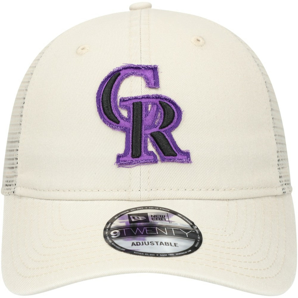Colorado Rockies New Era Game Day 9TWENTY Adjustable Trucker Hat - Stone Hats