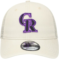Colorado Rockies New Era Game Day 9TWENTY Adjustable Trucker Hat - Stone Hats