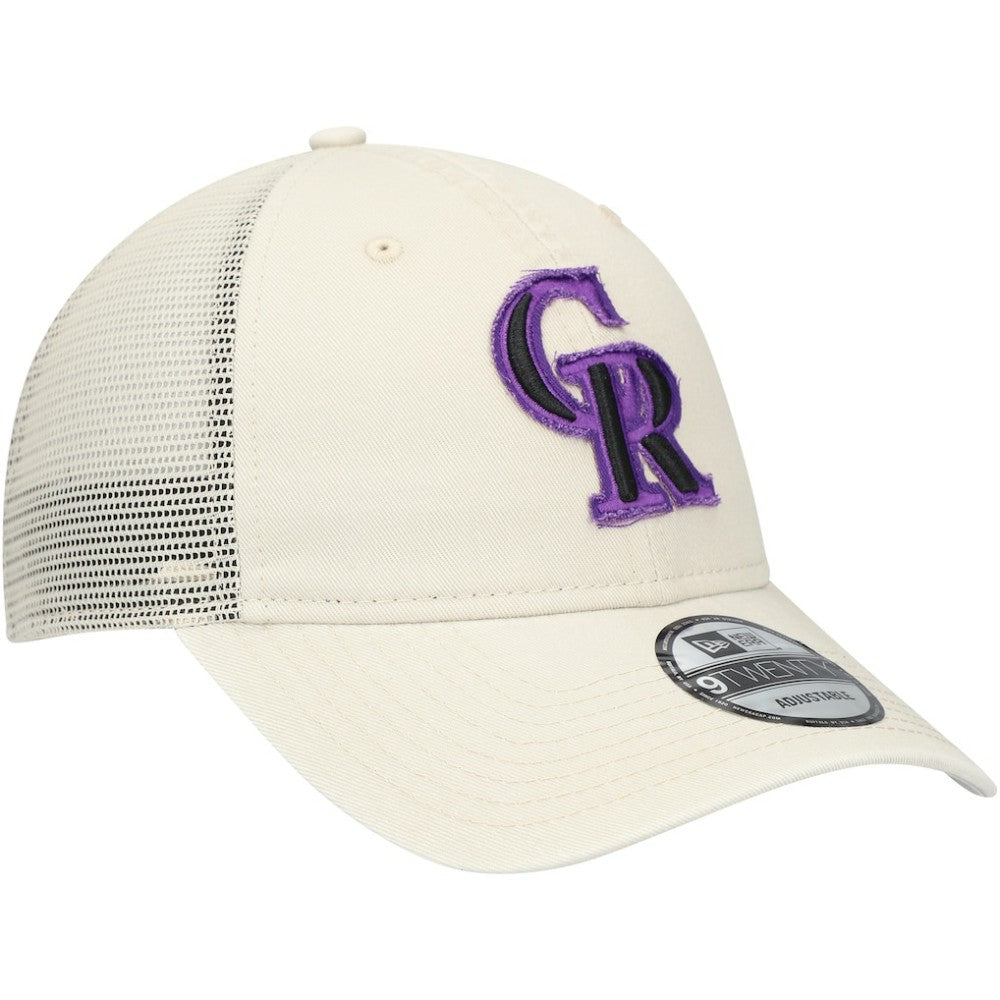 Colorado Rockies New Era Game Day 9TWENTY Adjustable Trucker Hat - Stone Hats