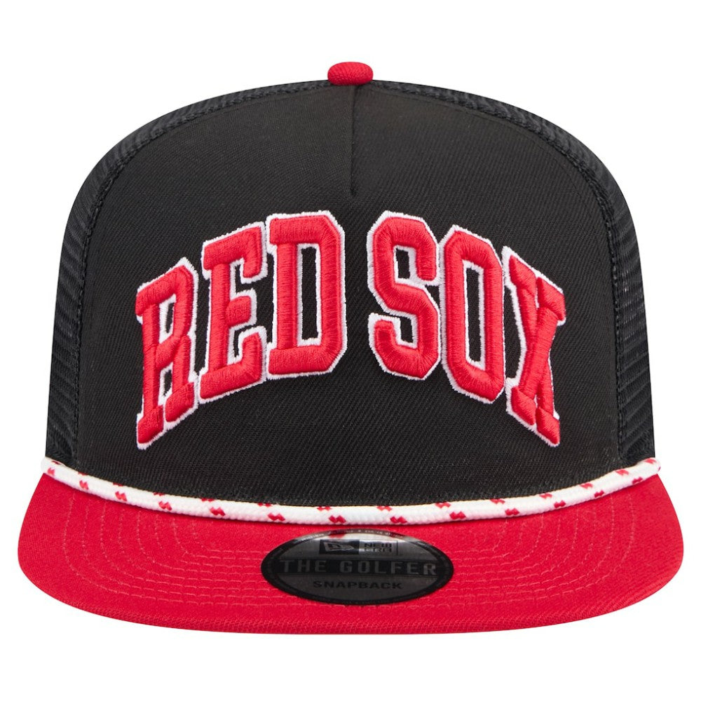 Boston Red Sox New Era Throwback Meshback Golfer Hat - Black Hats