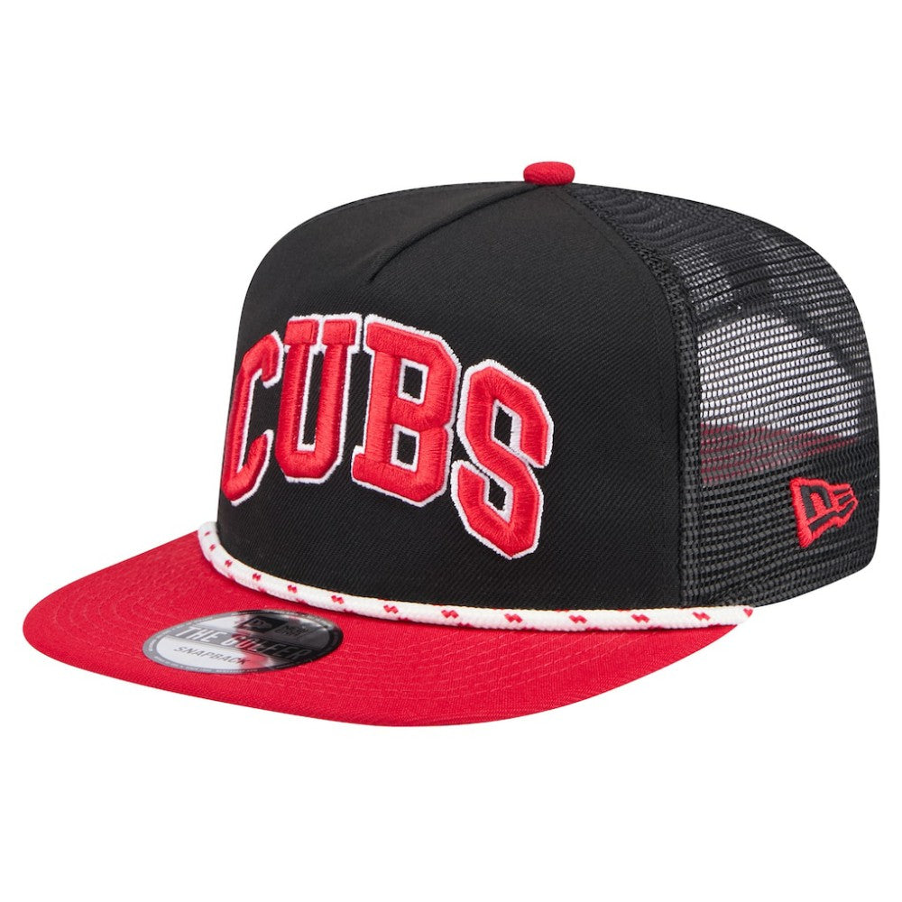 Chicago Cubs New Era Throwback Meshback Golfer Hat - Black Hats