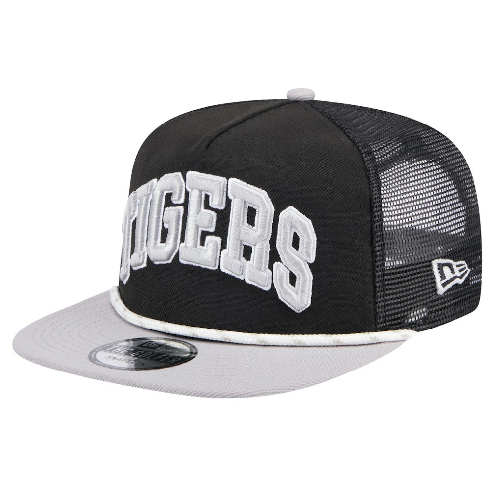 Detroit Tigers New Era Throwback Meshback Golfer Hat - Black Hats
