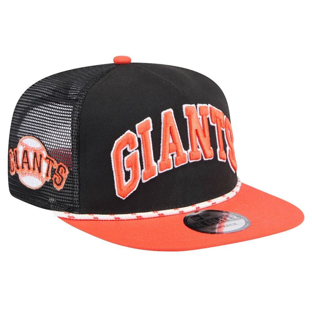 San Francisco Giants New Era Throwback Meshback Golfer Hat - Black Hats
