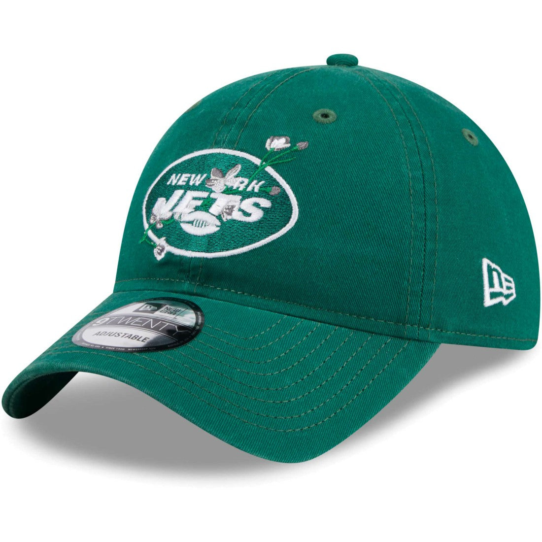 New York Jets New Era Women's Game Day Flower 9TWENTY Adjustable Hat - Green Hats