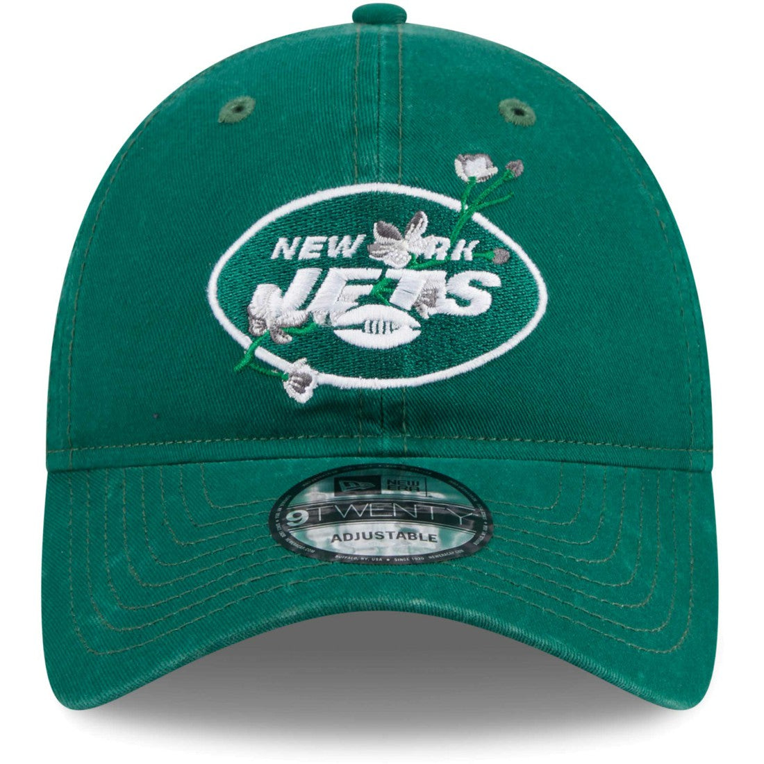 New York Jets New Era Women's Game Day Flower 9TWENTY Adjustable Hat - Green Hats