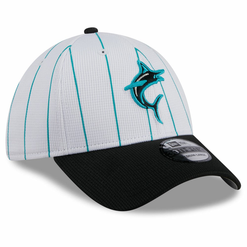 Miami Marlins New Era 2025 Batting Practice 39THIRTY Flex Hat - White Hats