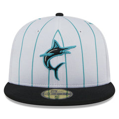 Miami Marlins New Era 2025 Batting Practice 59FIFTY Fitted Hat - White Hats