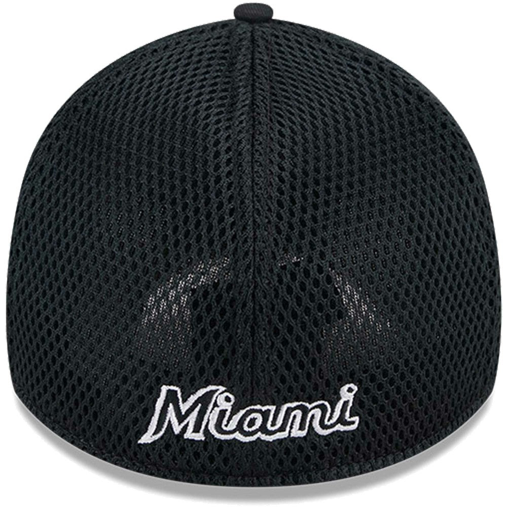 Miami Marlins New Era Neo 39THIRTY Flex Hat - Black/White Hats
