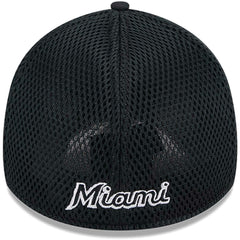 Miami Marlins New Era Neo 39THIRTY Flex Hat - Black/White Hats