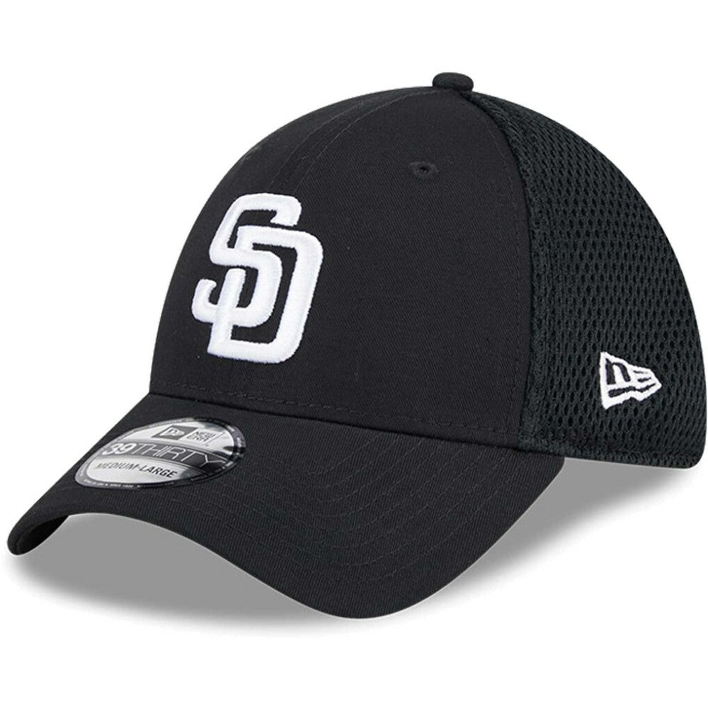 San Diego Padres New Era Neo 39THIRTY Flex Hat - Black/White Hats