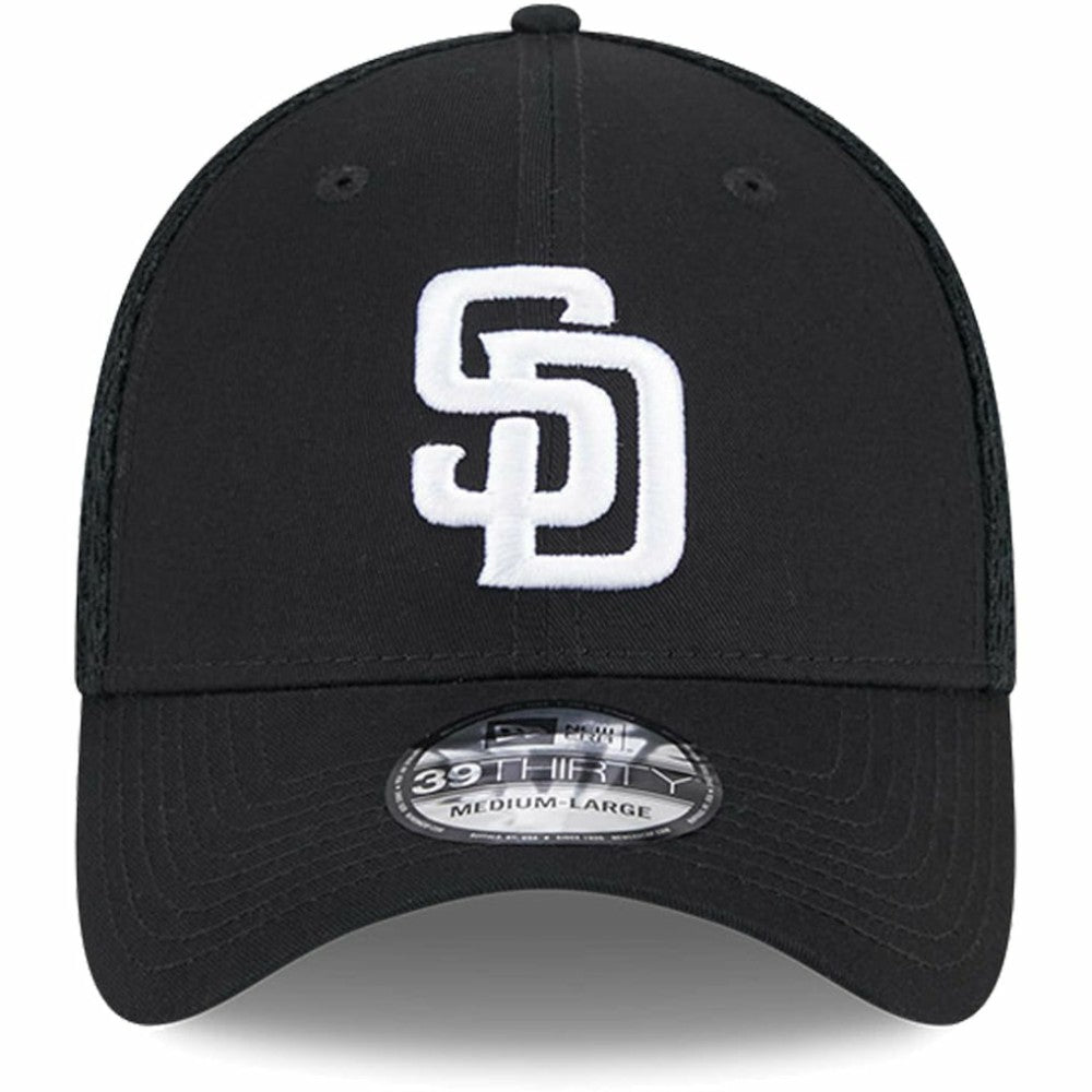 San Diego Padres New Era Neo 39THIRTY Flex Hat - Black/White Hats
