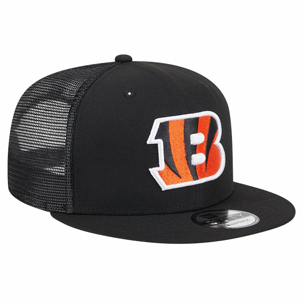 Cincinnati Bengals New Era Main Trucker 9FIFTY Snapback Hat - Black Hats