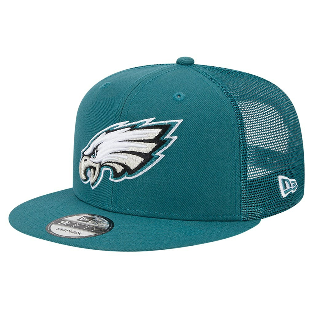 Philadelphia Eagles New Era Main Trucker 9FIFTY Snapback Hat - Midnight Green Hats