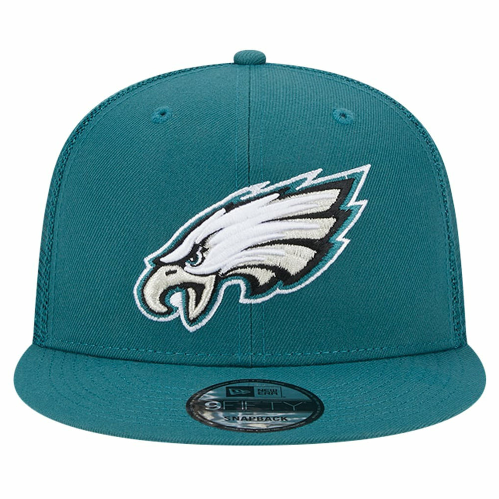 Philadelphia Eagles New Era Main Trucker 9FIFTY Snapback Hat - Midnight Green Hats