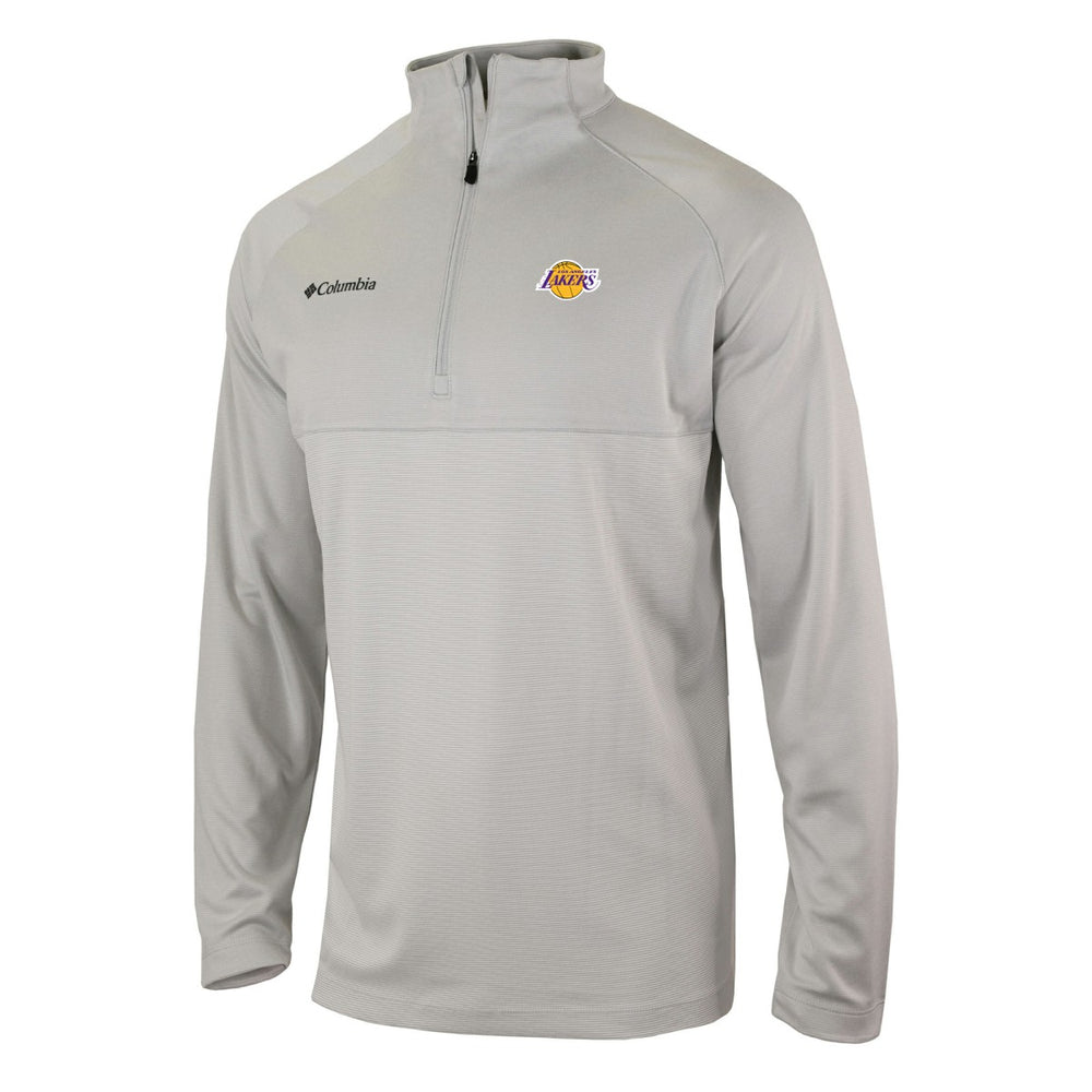 Los Angeles Lakers Omni-Wick Rockin' It Quarter-Zip Pullover Top Heather Gray - Columbia