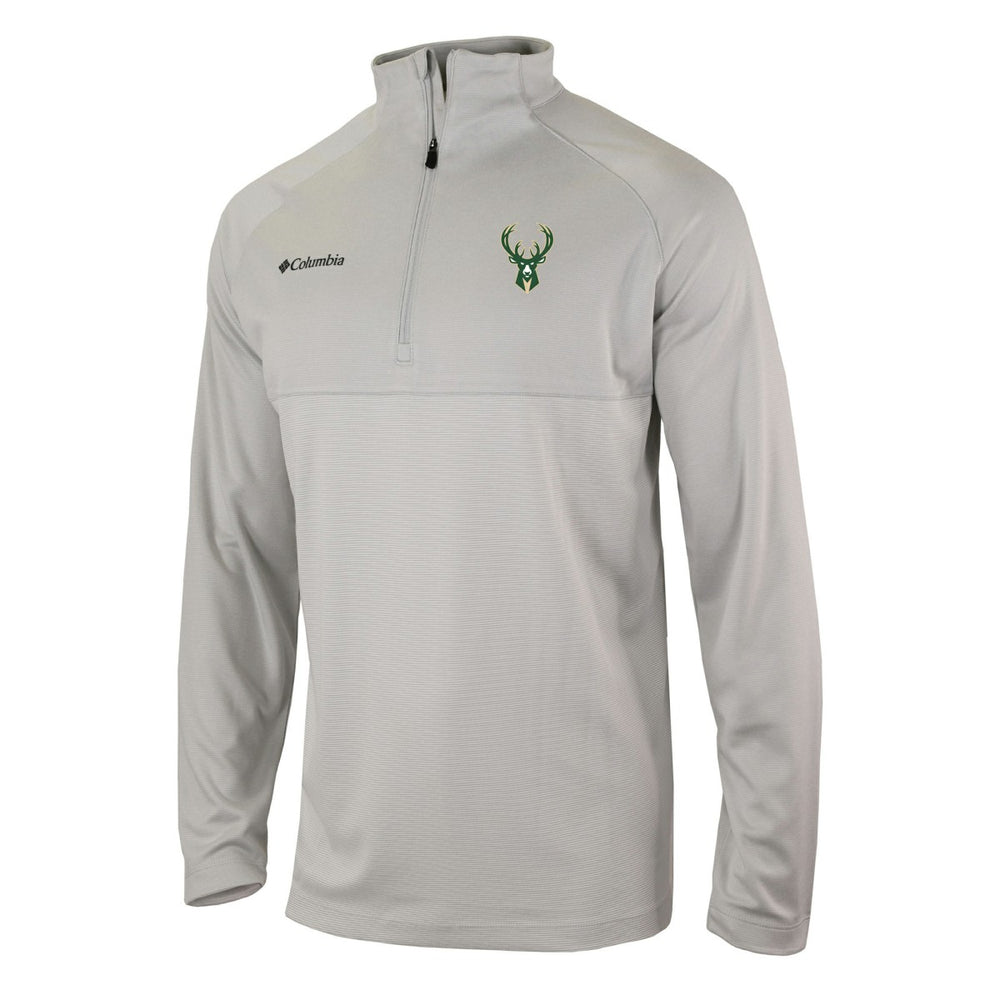 Milwaukee Bucks Omni-Wick Rockin' It Quarter-Zip Pullover Top Heather Gray - Columbia
