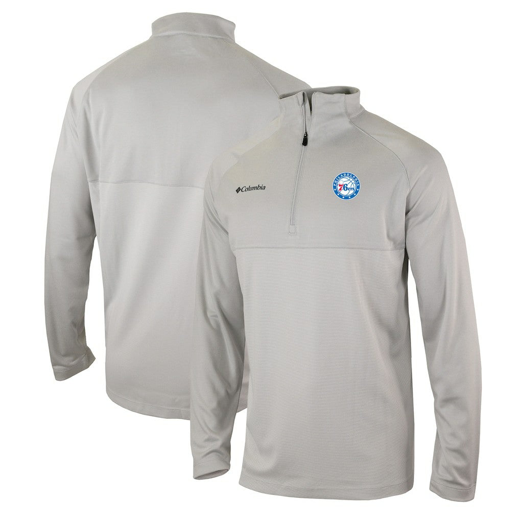 Philadelphia 76ers Omni-Wick Rockin' It Quarter-Zip Pullover Top Heather Gray - Columbia